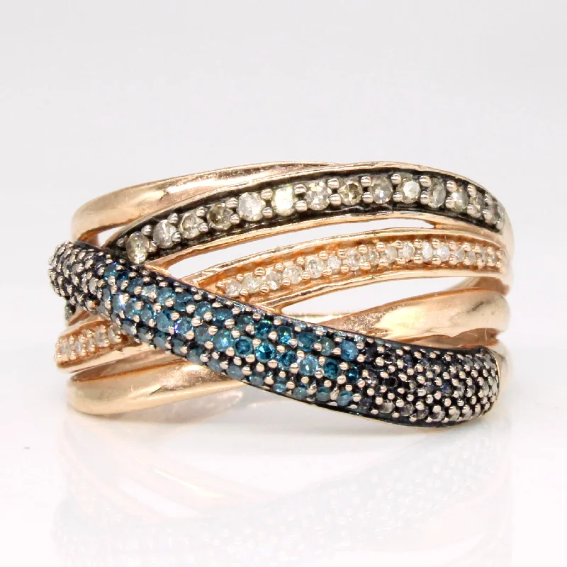 Light Brown & Blue Diamond Waterfall Ring | 0.22ctw, 0.12ctw | SZ 6.25 |