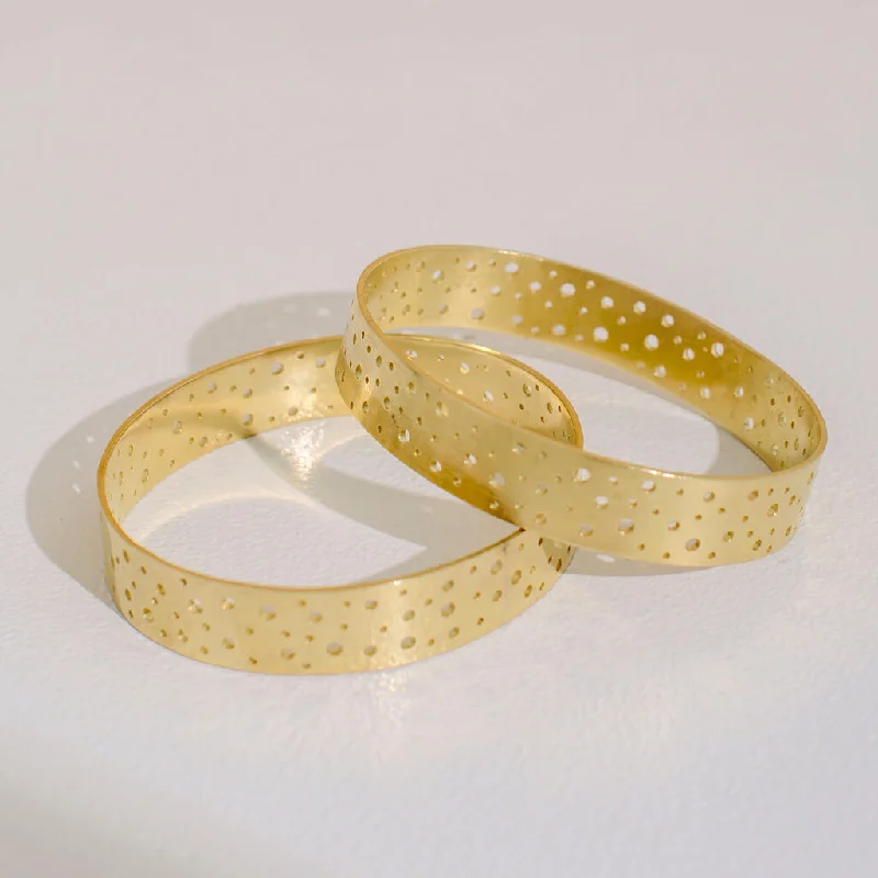 Moon Oval Bangle - Brass