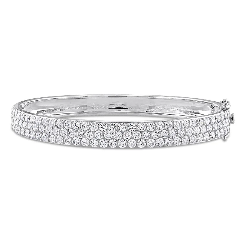 Created Forever 5 3/4ct TW Lab-Grown Diamond 3-Row Bangle in 14k White Gold - 7.5 in.