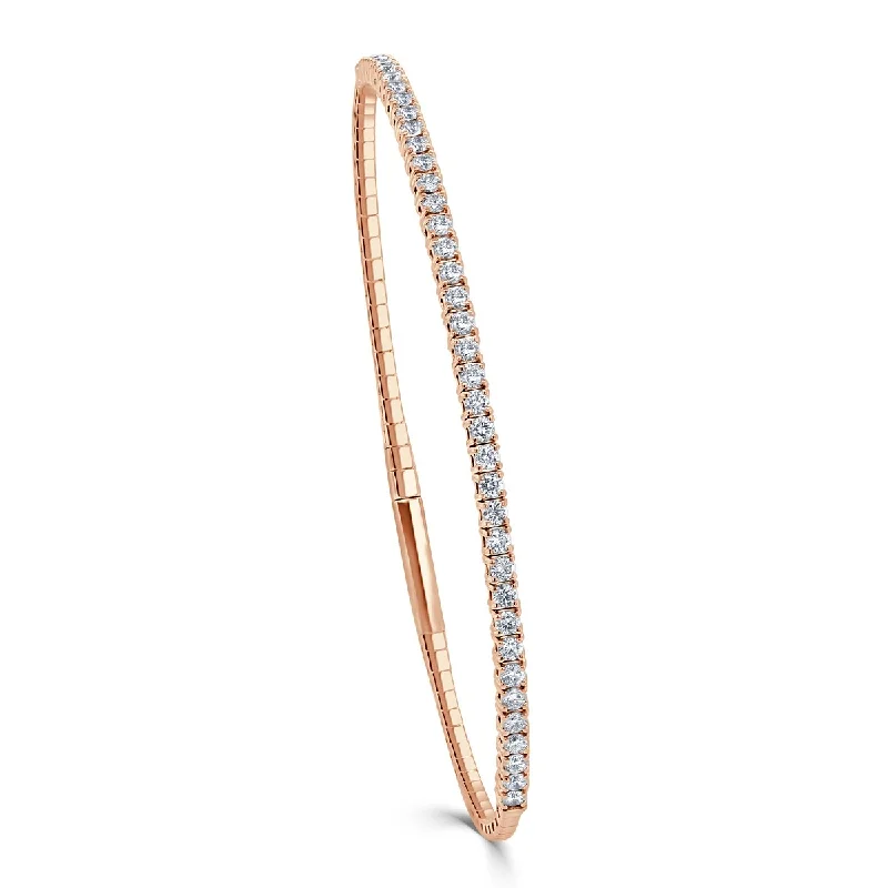 Joelle Diamond Flexible 1.00ct Bangle 14K Gold - White