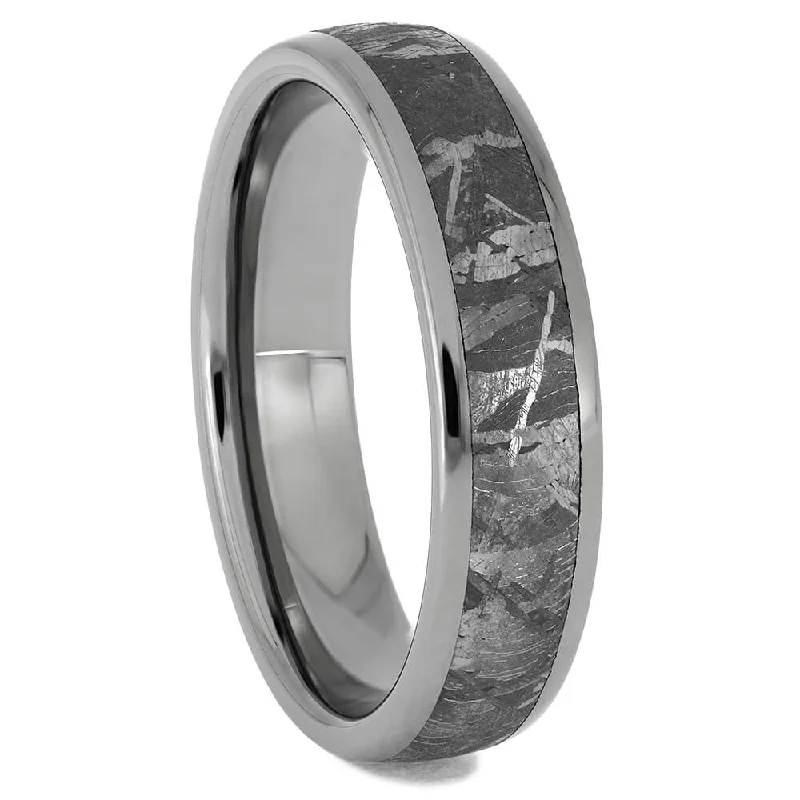 Men's Meteorite Wedding Band in Titanium