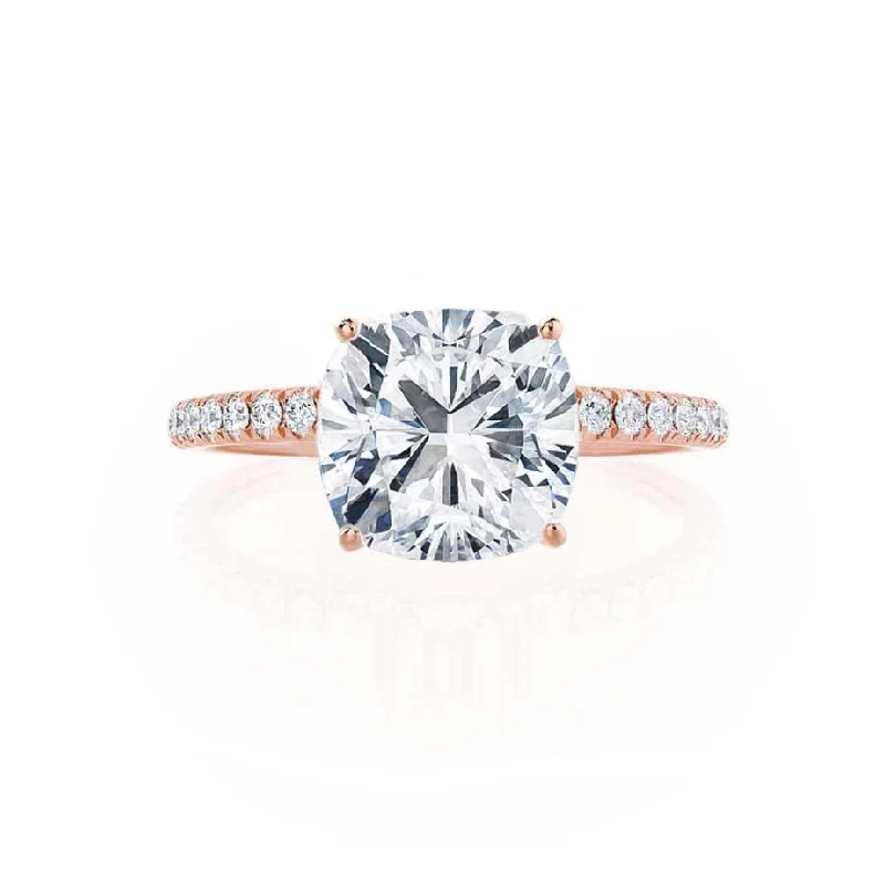 0.8 CT Cushion Shaped Moissanite Solitaire Style Engagement Ring