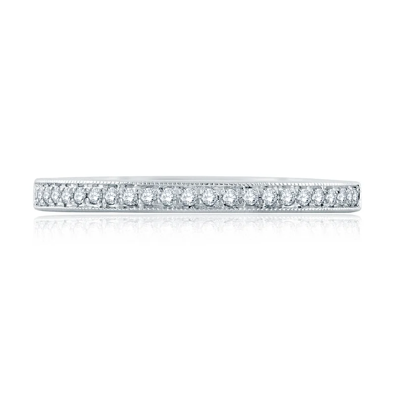 A.Jaffe Milgrain Accent Diamond Quilted Wedding Band MR2191Q/12