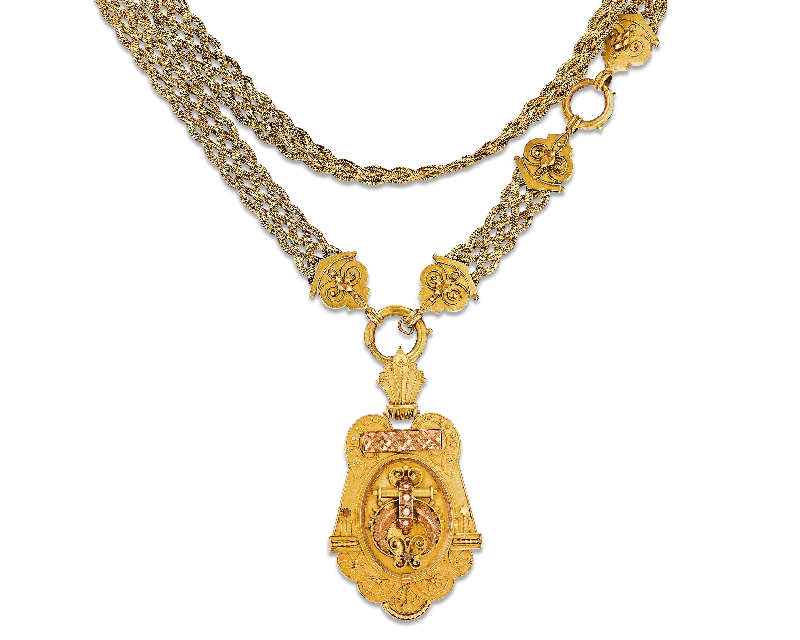 Victorian Gold Locket Necklace