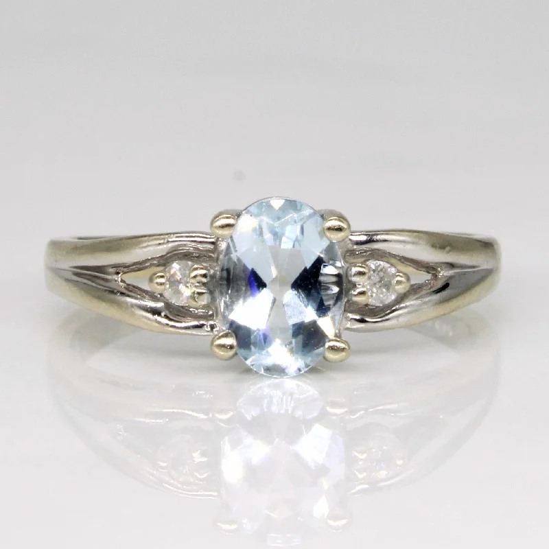 Aquamarine & Diamond Ring | 0.45ct, 0.03ctw | SZ 5.75 |