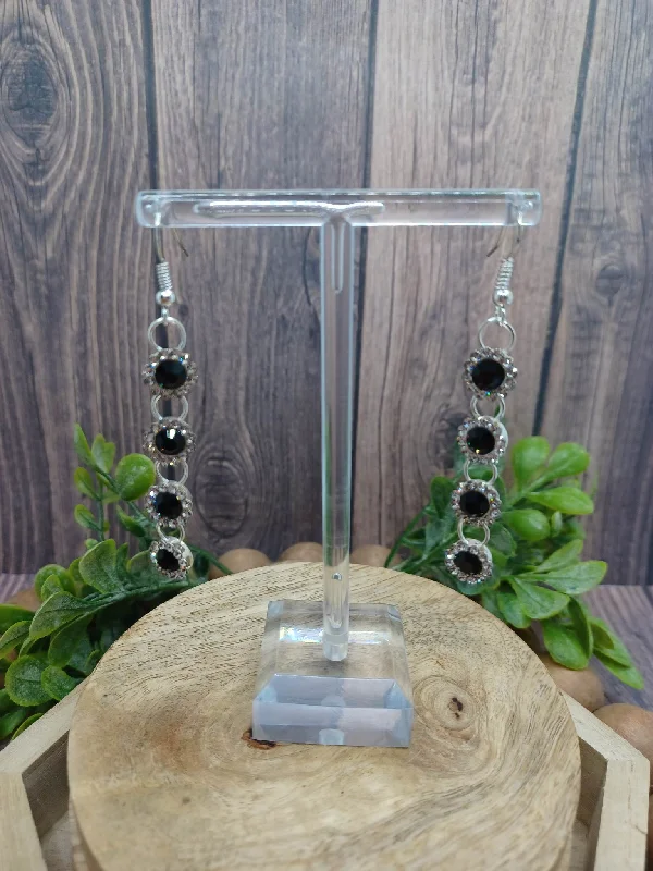 Black & White Rhinestone Earrings