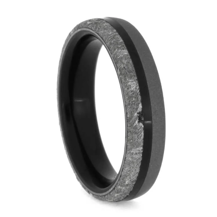 Blackwood and Gibeon Meteorite Men's Wedding Band