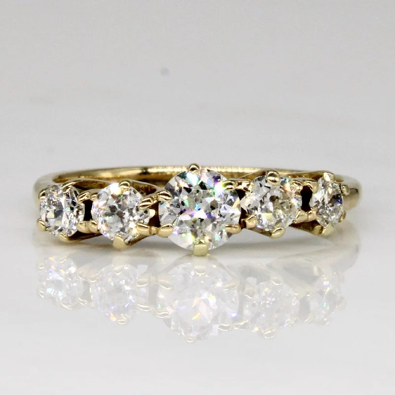 Old European Five Stone Diamond Ring | 1.01ctw | SZ 7.75 |