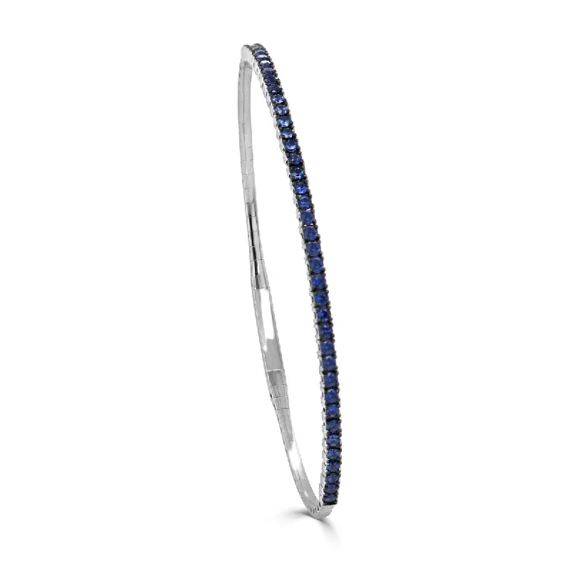 Joelle Sapphire Bangle Flexible 14K Gold