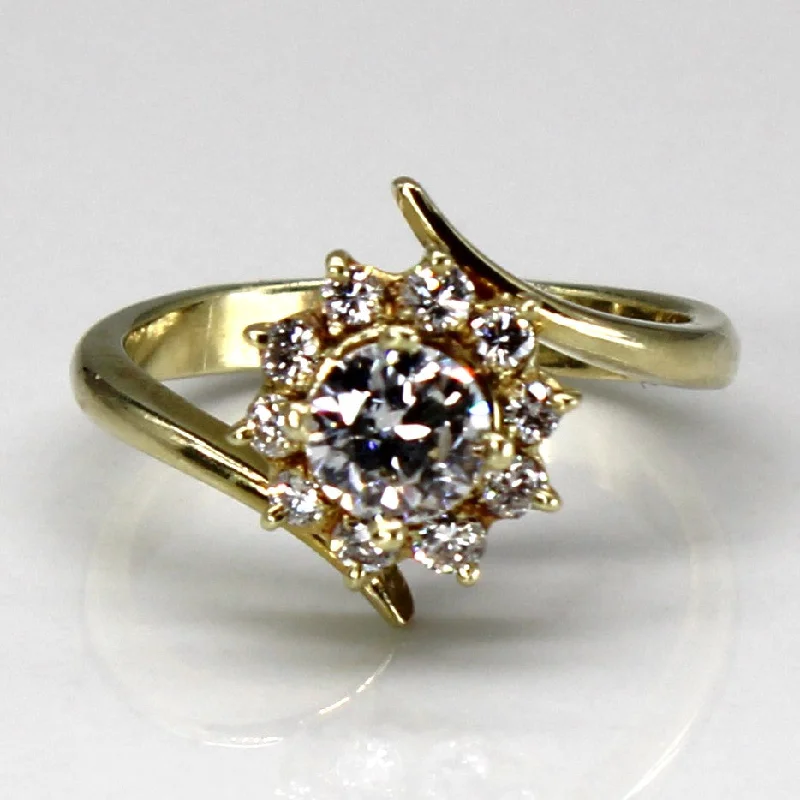 Bypass Cluster Diamond Ring | 0.65ctw | SZ 4.5 |