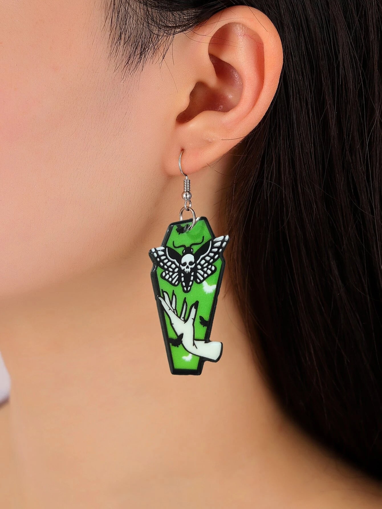 Green Mummy w/ Moth Earrings