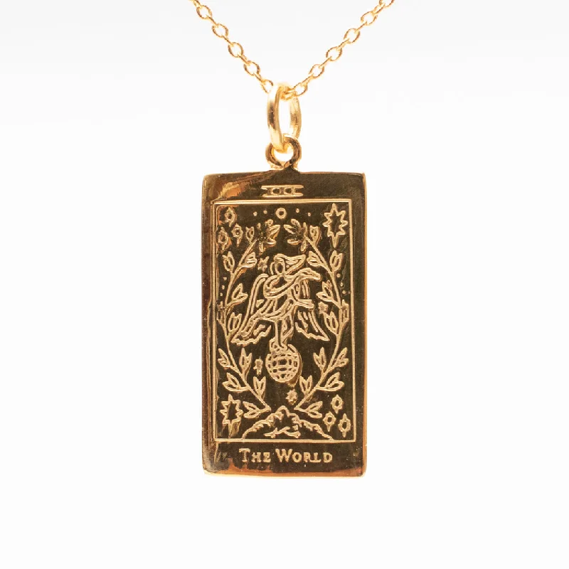 The World Tarot Card Necklace