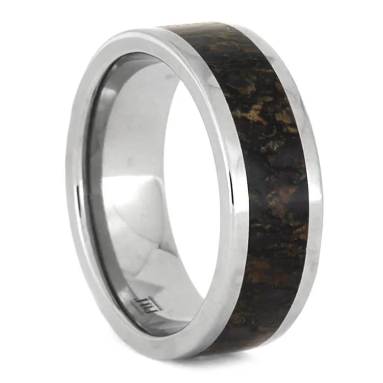 Fossilized Dinosaur Bone Men's Wedding Band