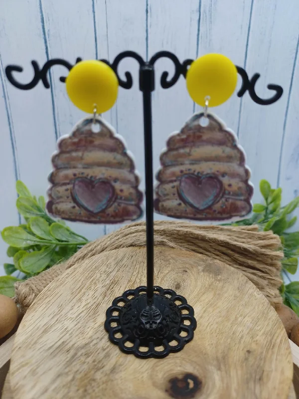 Beehive Acrylic Earrings