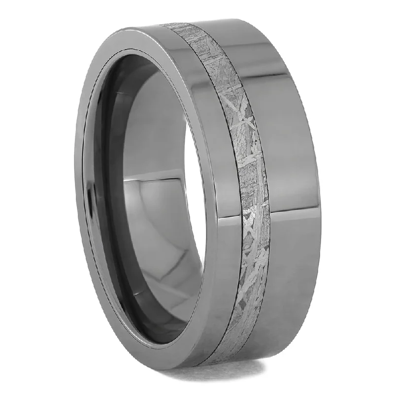 Authentic Meteorite & Tungsten Men's Wedding Band