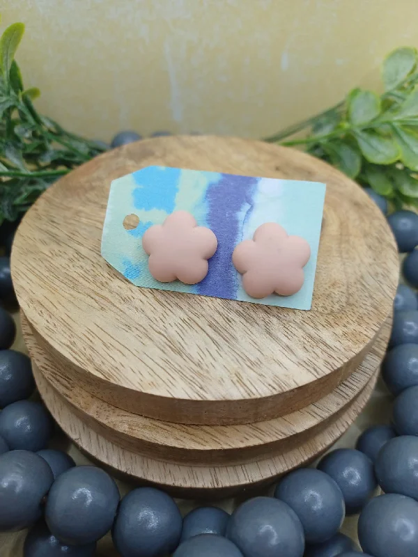 Beige Flower Earrings