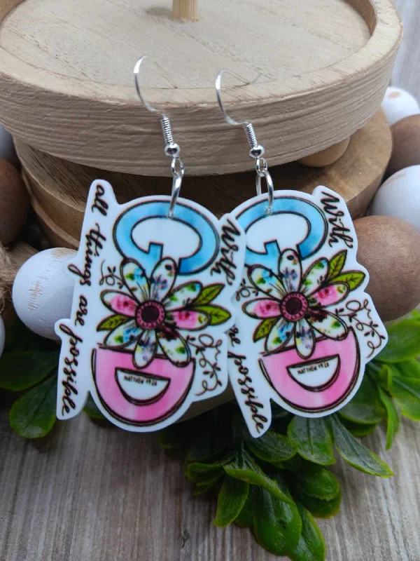 With God all Things are Possible Earrings