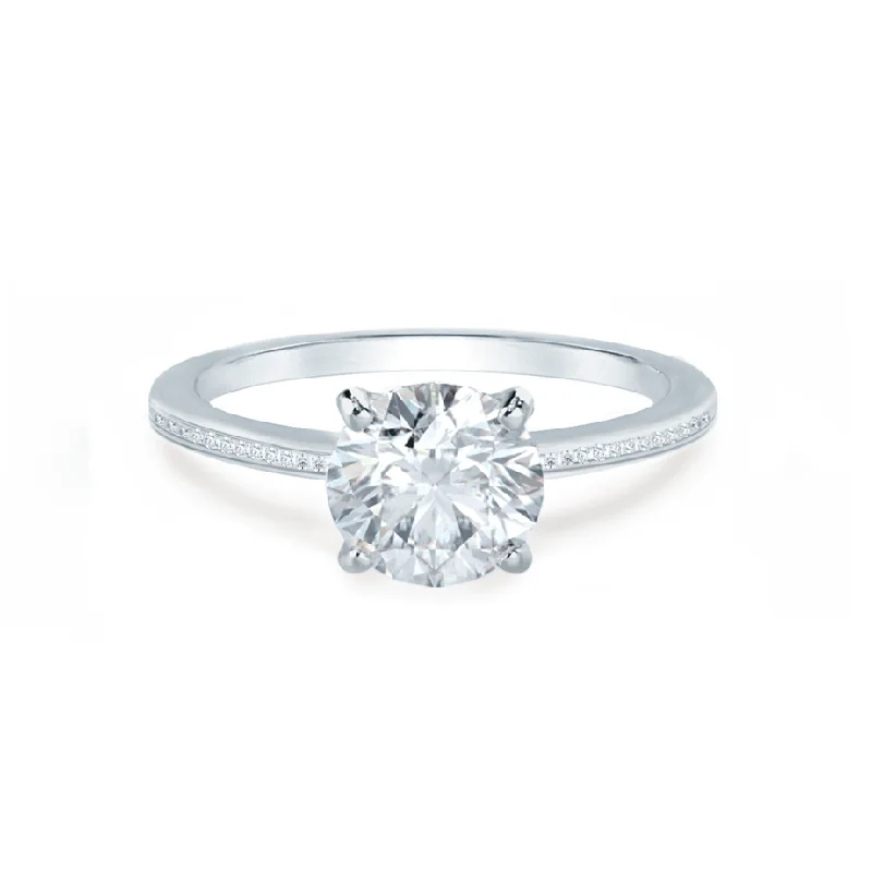 1.0 CT Round Shaped Moissanite Solitaire Style Engagement Ring