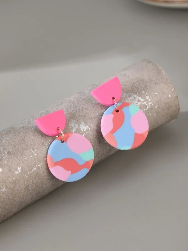 Pink, Blue, Green, and Red Acrylic Earrings