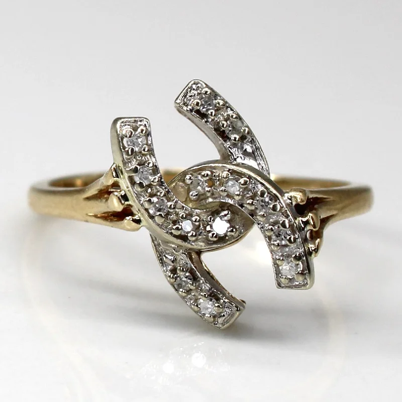 Bypass Horseshoe Design Diamond Ring | 0.12ctw | SZ 6 |