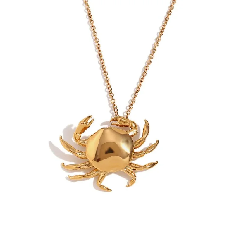 Trendy Gold and Silver Crab Pendant Necklace – Coastal Jewellery for Women