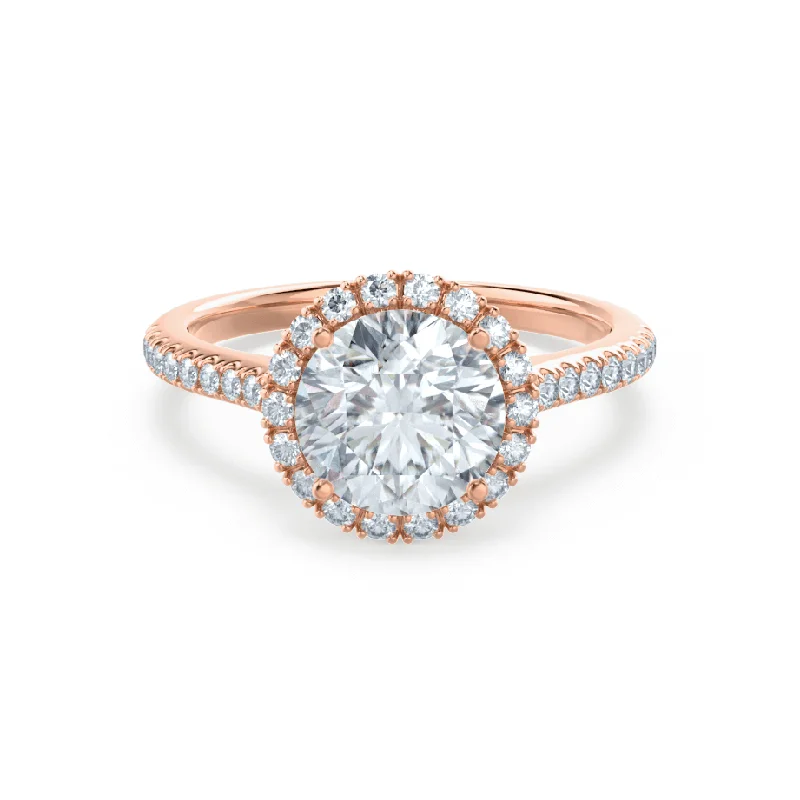 1.0 CT Round Shaped Moissanite Halo Style Engagement Ring