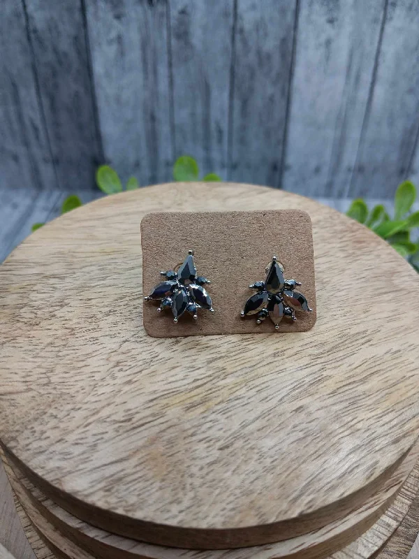 Gunmetal Rhinestone Earrings