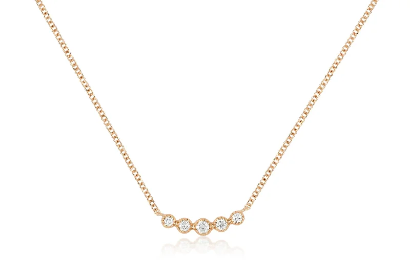 Diamond Crown Crescent Necklace