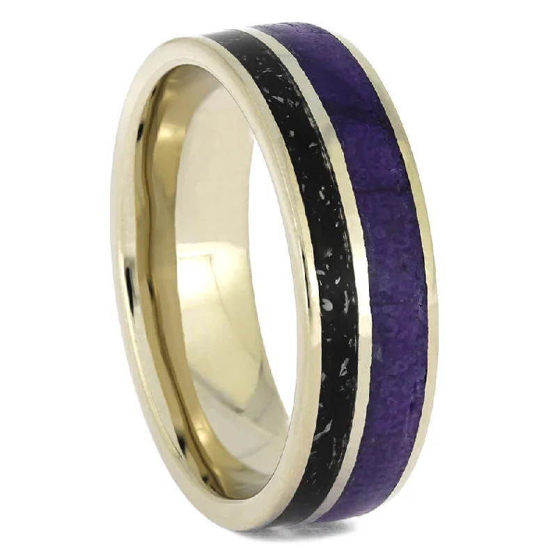 Stardust & Sugilite Ring in White Gold