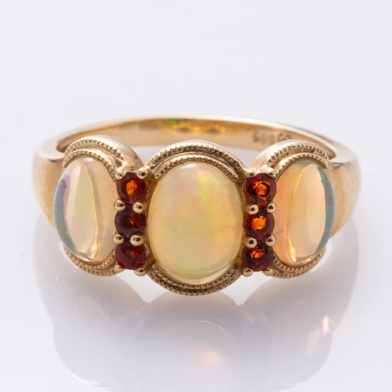 14K Yellow Gold Opal and Diamond Ring | 2.37ctw, 0.24ctw | SZ 7.75 |