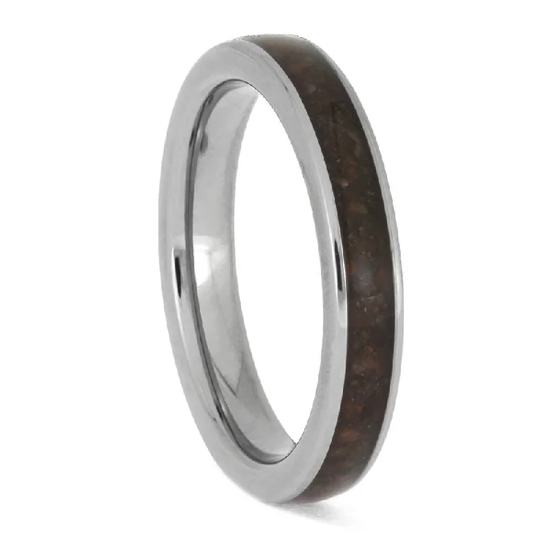 Small Dinosaur Bone Wedding Band in Titanium