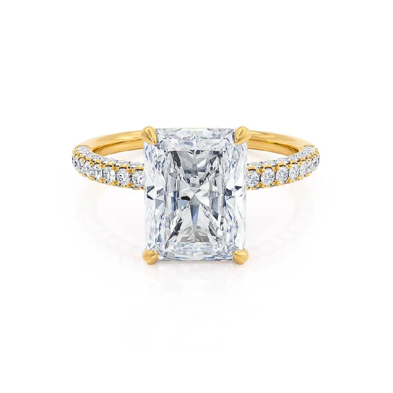 1.80 CT Radiant Shaped Moissanite Hidden Halo Style Engagement Ring