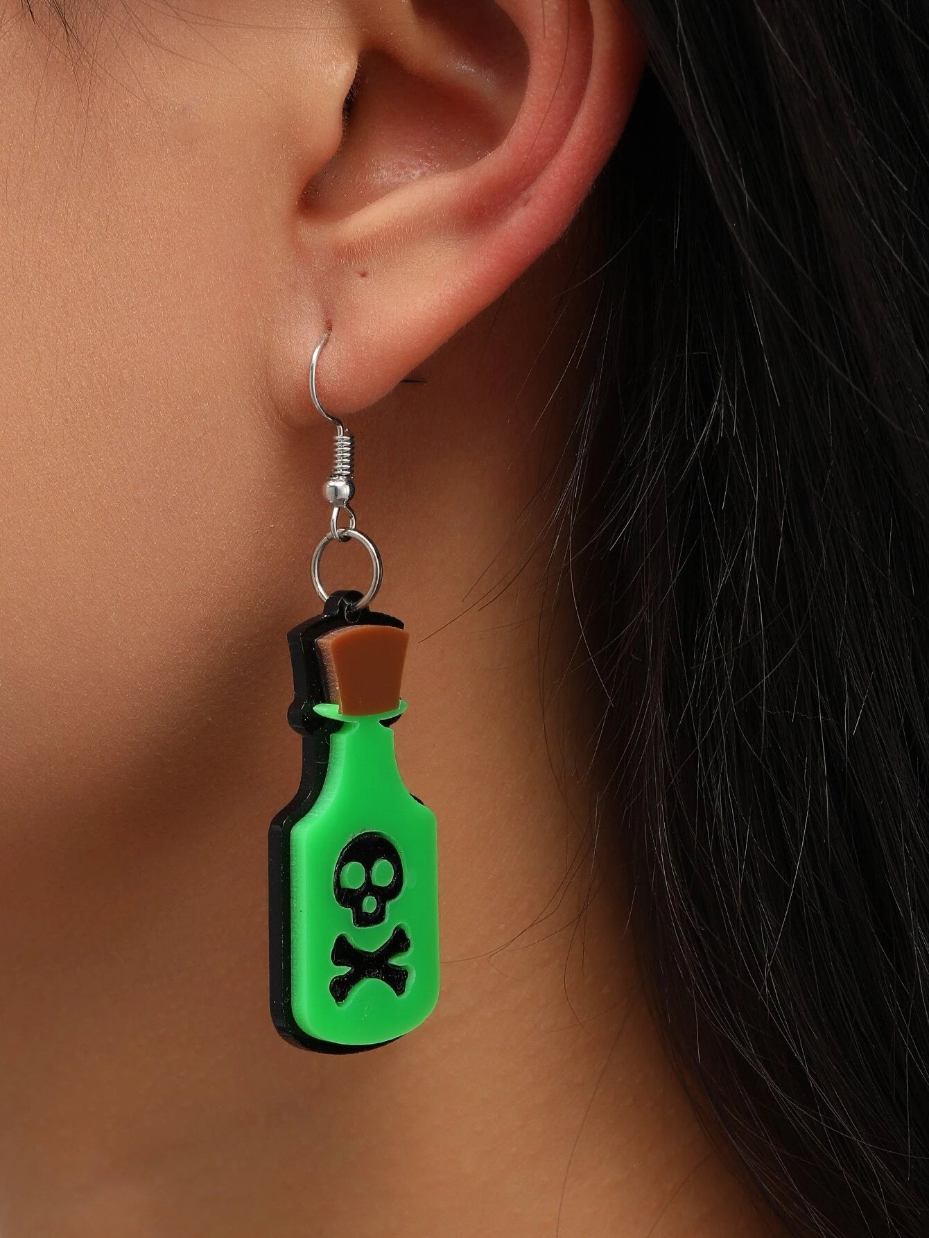 Green Poison Bottle Earrings