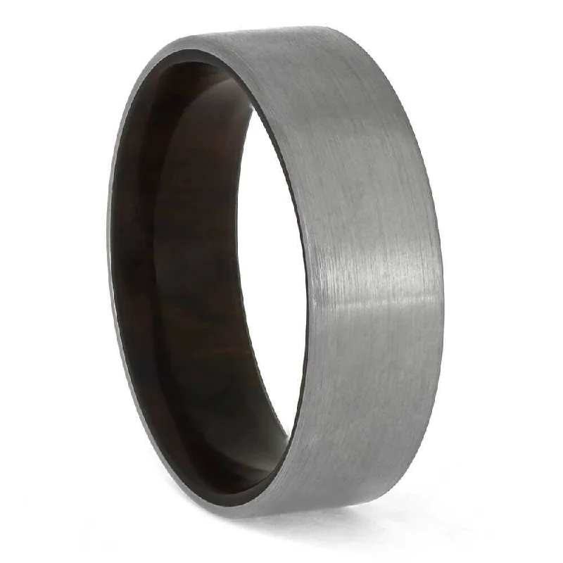 Ironwood Ring with Brushed Titanium Exterior