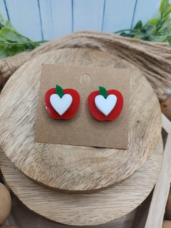 Heart Apple Earrings