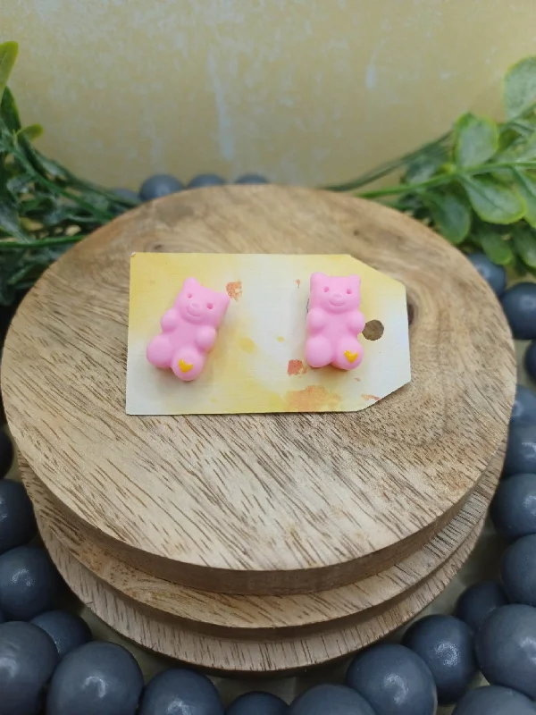 Pink Bear Earrings