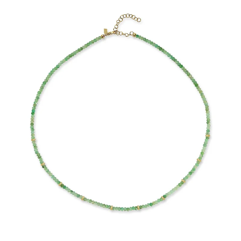 Birthstone Bead Necklace In Emerald