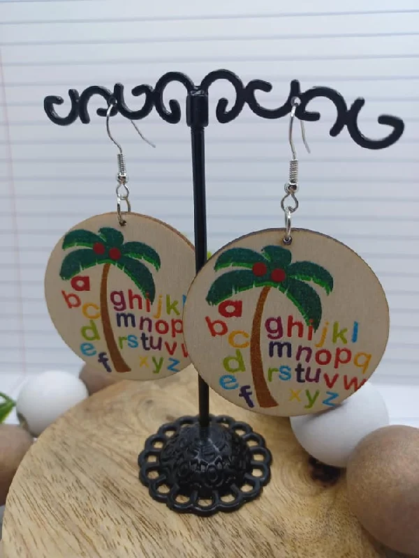 ABC Wooden Teacher Earrings