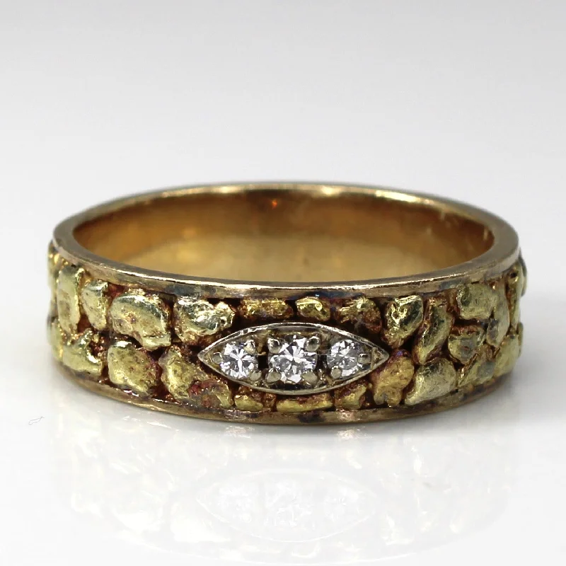 Nugget Filled Diamond Ring | 0.10ctw | SZ 10.5 |