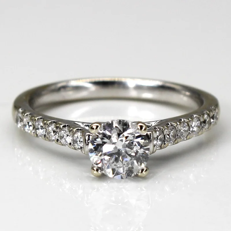 Solitaire with Accents Diamond Ring | 0.88ctw| SZ 6.5 |