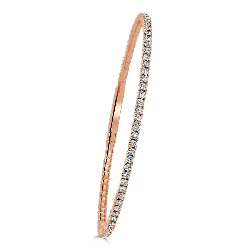 Joelle Diamond Eternity Flexible 2.00 ct Bangle 14K Gold - White