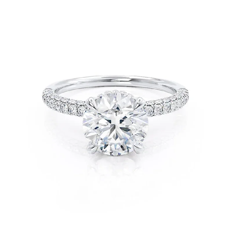 1.50 CT Round Shaped Moissanite Hidden Halo Engagement Ring