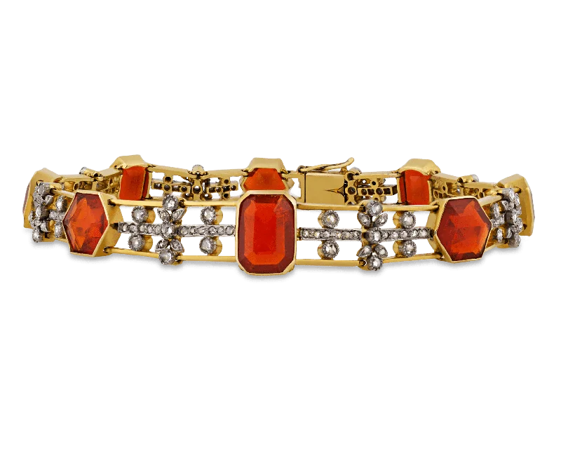 Fire Opal Convertible Choker and Bracelet