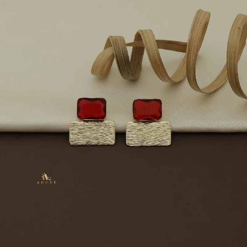 Glossy Levyl Dual Rectangle Earring