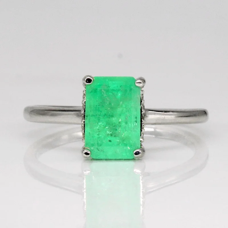 Emerald & Diamond Ring | 1.45ct, 0.10ctw | SZ 6.25 |