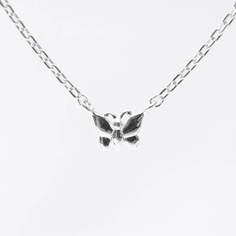 Tiny Silver Butterfly Necklace