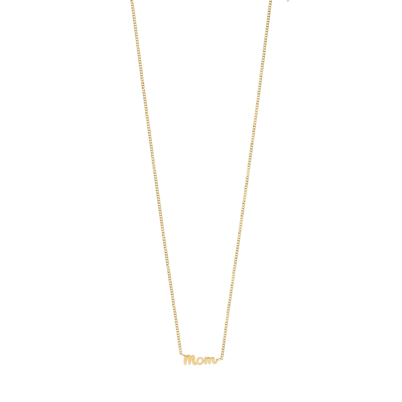 Mom Script Gold Plated Necklace