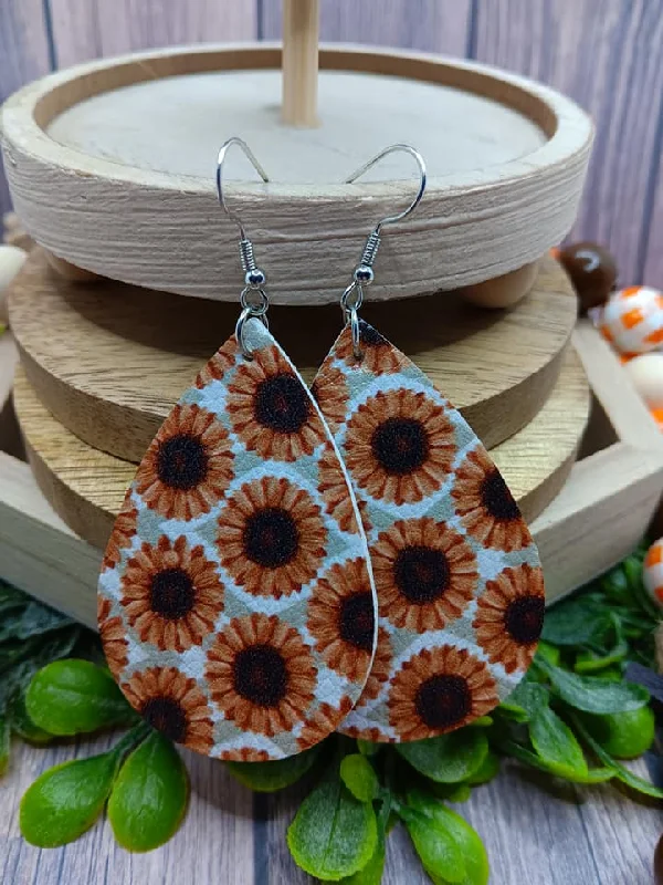 Sunflower Patterned Earrings