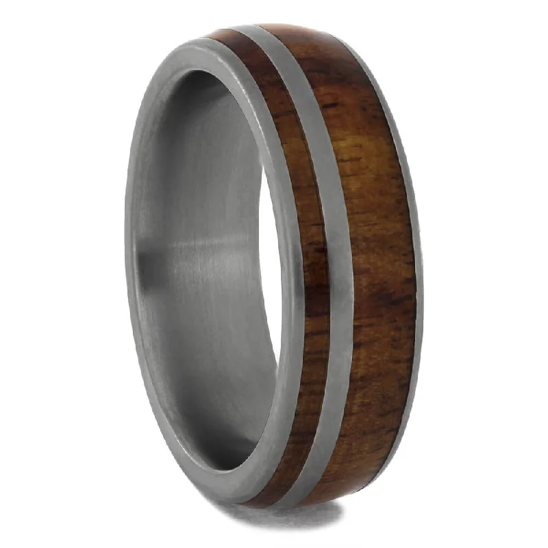 Women's Tulipwood Wedding Band in Matte Titanium