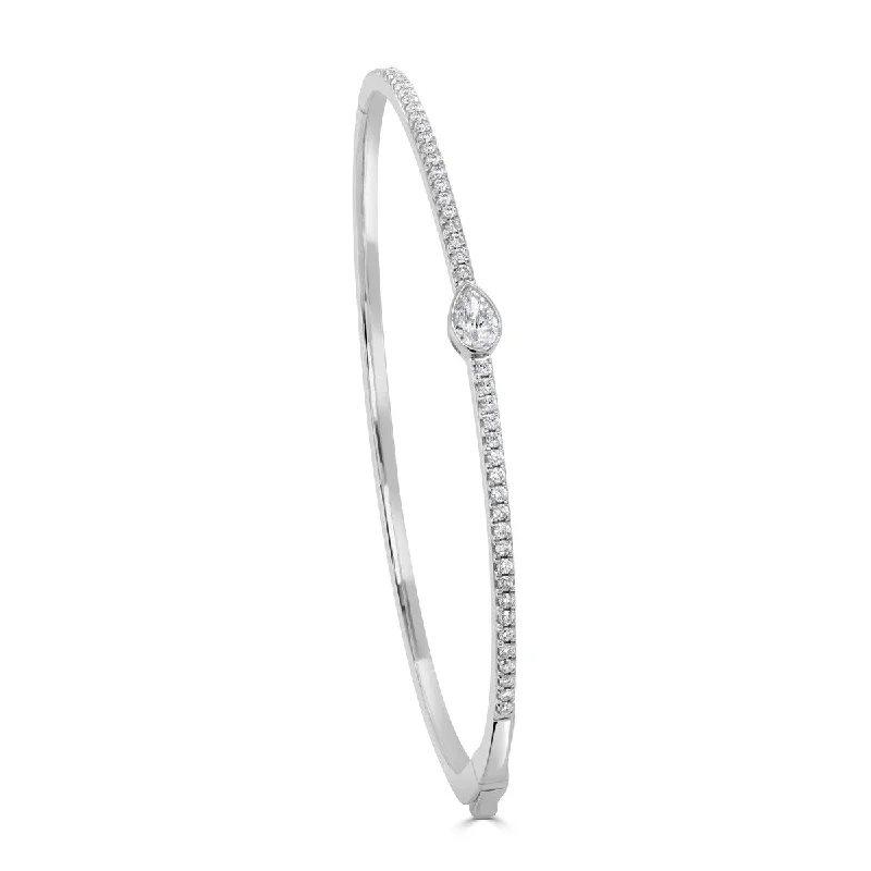 Joelle Diamond Bangle Pear Shape 0.50ct. 14K Gold - White